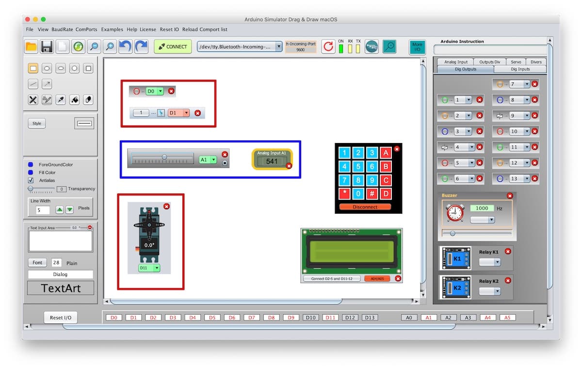 Arduino Simulator Drag & Draw mac